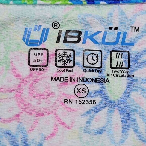 IBKUL Top Womens XS Long Sleeve Floral Mock Neck Zip UPF 50 Mesh Sleeve Golf NEW - Picture 8 of 13